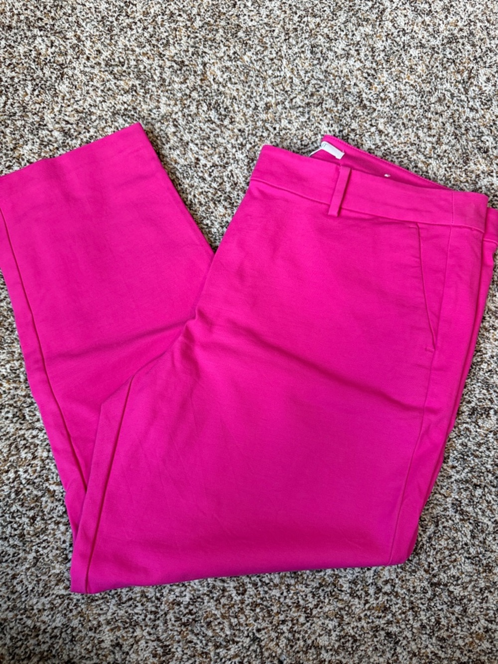 LOFT Curvy Fuchsia Riviera Straight Cropped Pants